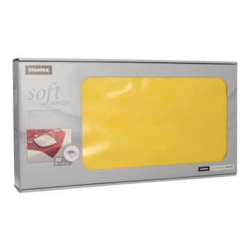 Snibbdukar, tygliknande, nonwoven "soft selection" 80 cm x 80 cm gul