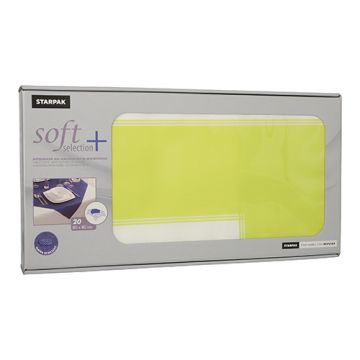 Snibbdukar, tygliknande, nonwoven "soft selection plus" 80 cm x 80 cm limegrön "Frame"